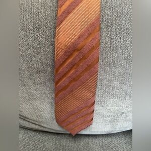 Kenneth Cole Silk Texture Brown Stripe Necktie